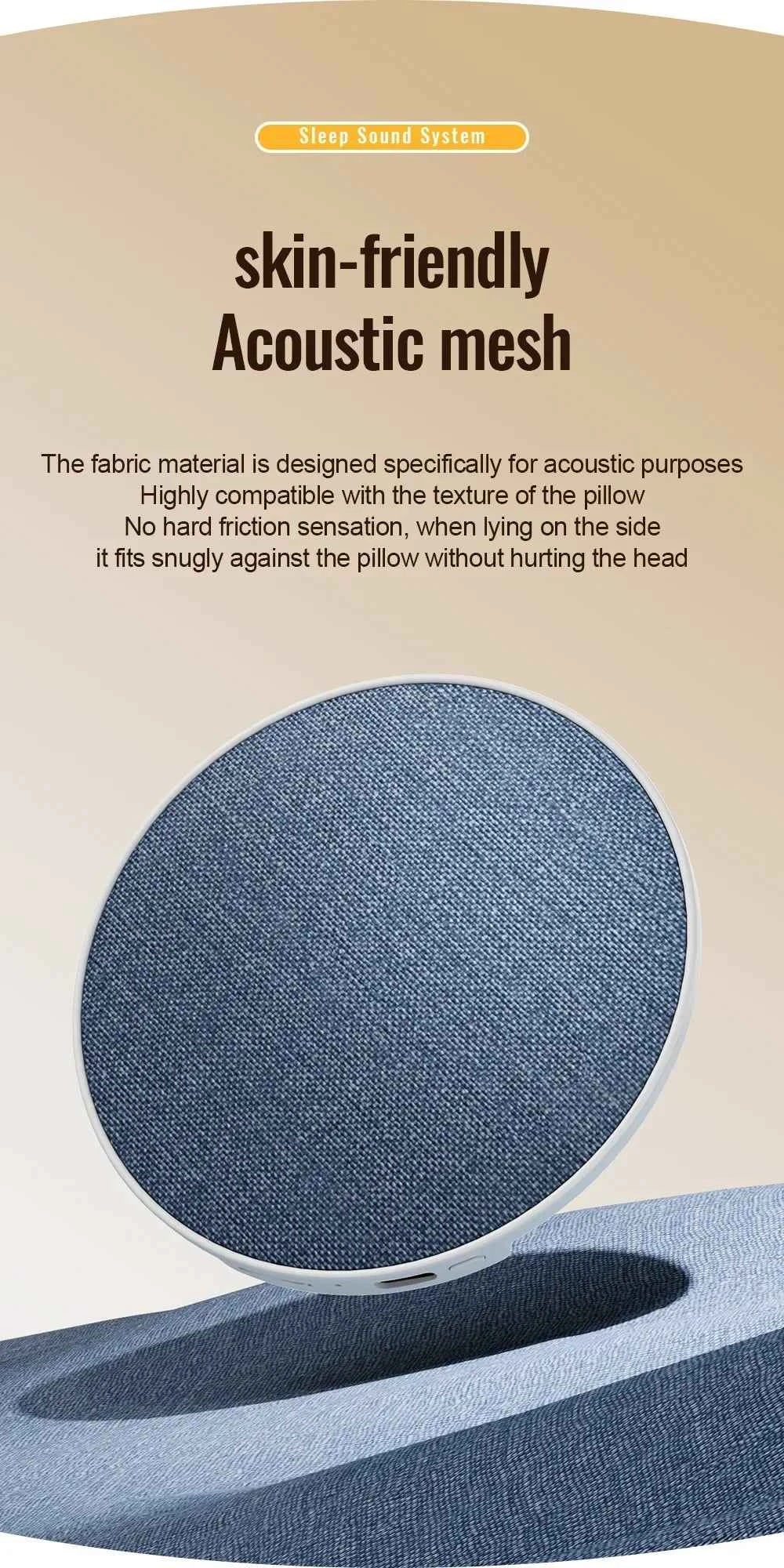 Enceinte Sous-Oreiller Bluetooth 5.4 – Son HiFi Privé, Aide au Sommeil, 360°