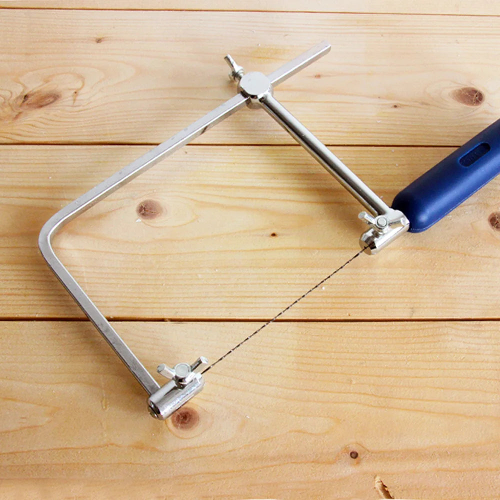 Scie à Chantourner Manuelle 4" Réglable Forme U Bois Menuiserie Artisanat 6 Lames Spirale