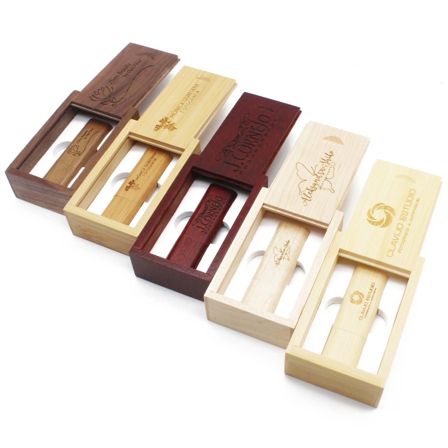 Clé USB en Bois Personnalisée – Logo Gratuit | 4 à 128 Go | Coffret Cadeau