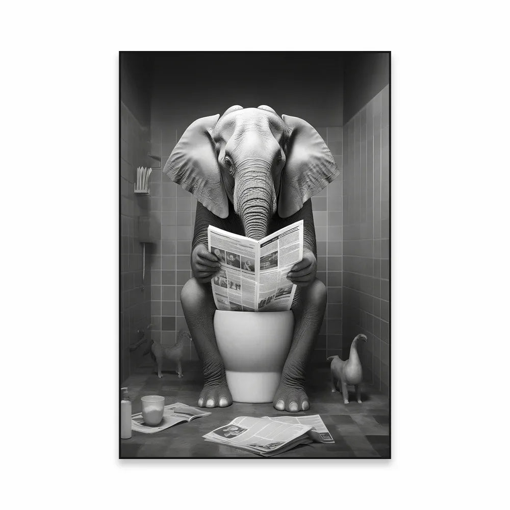 Affiche Humour Alpaga aux Toilettes 
