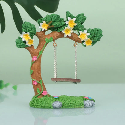 Balançoire Miniature Fée en Résine – Décoration Jardin Féerique, Maison de Poupée & Micro-Paysage (3 Styles)