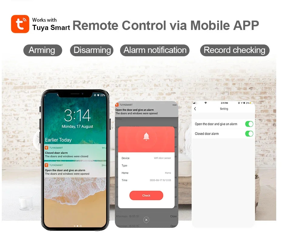 Sirène d'Alarme WiFi KERUI 110dB – Compatible Tuya, Alexa & Google Home, Détecteur de Mouvement