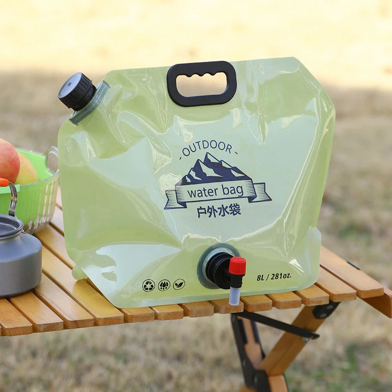 Sac de Stockage d'Eau Pliable avec Robinet – Camping & Randonnée (3L / 5L / 8L)