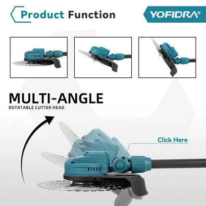 Tondeuse électrique brushless Yofidra 10 pouces – 6000W, 58000 RPM, Compatible Makita 18V | Pliable