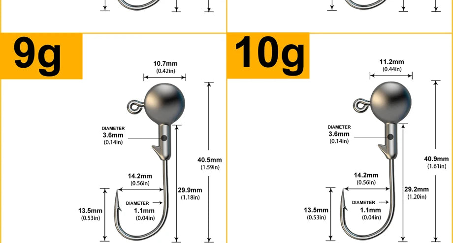 Tête Plombée Hameçon Pêche Jig Head 1g-28g Leurre Souple Carnassier Brochet Perche