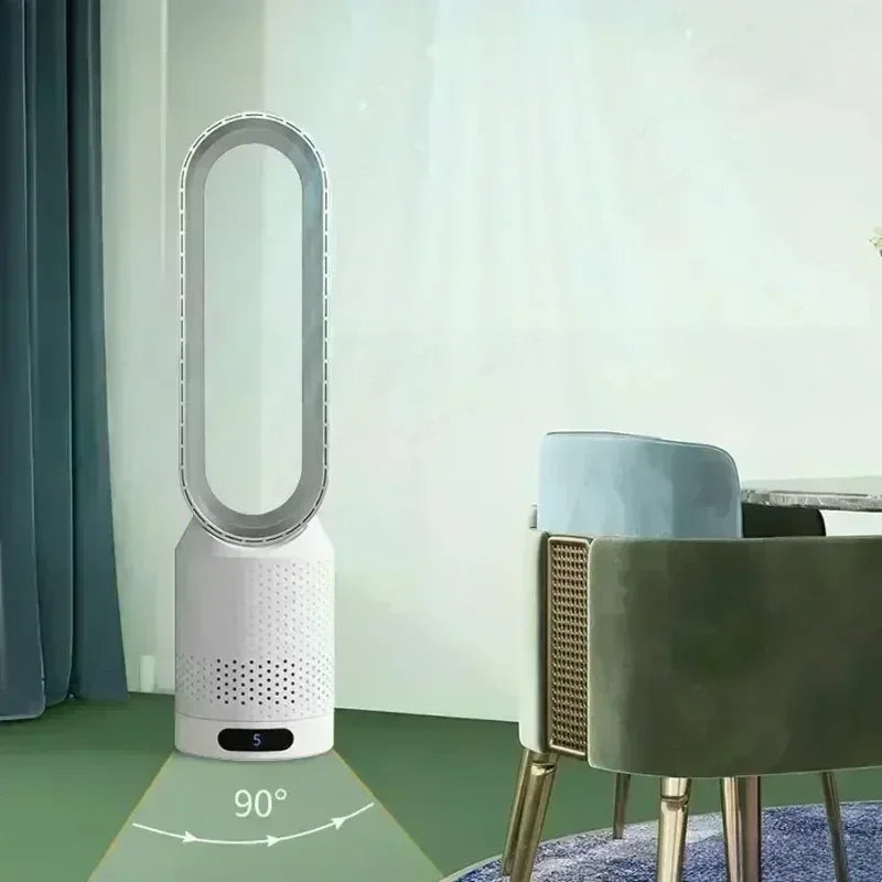 Ventilateur Colonne Sans Pale — Silencieux, Design & Sécurisé