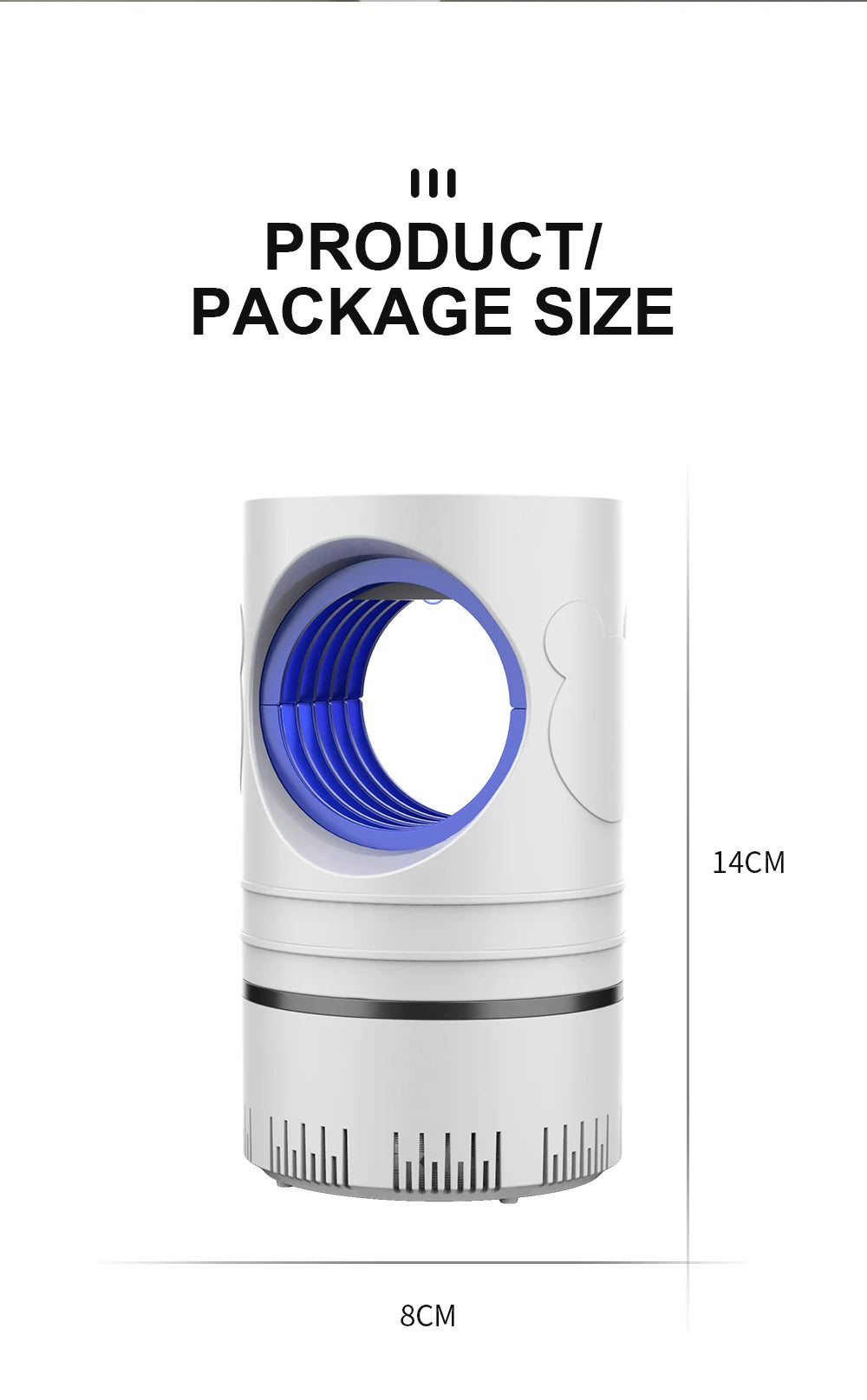 Piège à Moustiques USB LED – Lampe Anti-Insectes 360° à Aspiration