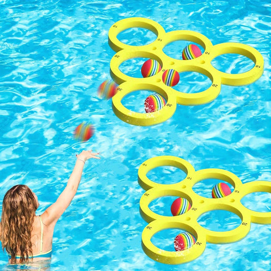Jeu de Lancer pour Piscine – Set Familial avec Balles Flottantes (1+10 pcs)