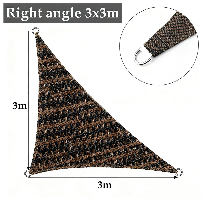 Voile d’ombrage triangulaire en HDPE – Ombrage 90-95%, Anti-UV | Terrasse, Jardin, Piscine