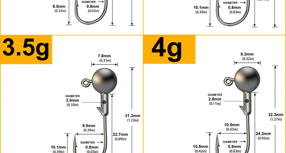 Tête Plombée Hameçon Pêche Jig Head 1g-28g Leurre Souple Carnassier Brochet Perche