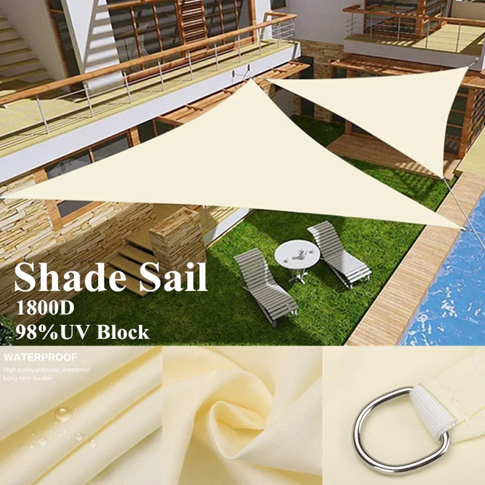 Voile d'Ombrage Triangulaire Imperméable Oxford – Anti-UV 98% | Terrasse, Jardin, Pergola