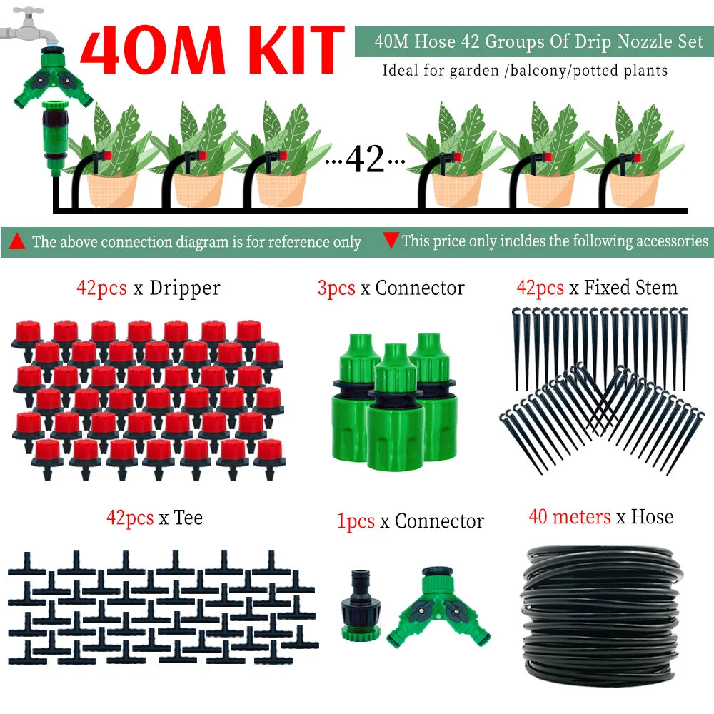 Système d'Irrigation Oasis 30M - Pompe Automatique Goutte-à-Goutte Jardin DIY