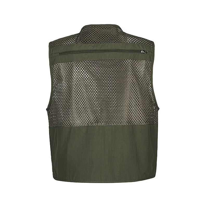 Gilet de Pêche Multi-Poches Respirant - Veste Mesh Séchage Rapide Randonnée Photo