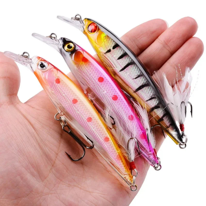 Leurre Pêche Minnow Laser 11cm 13g Poisson Nageur Crankbait Carnassier Brochet Perche Wobbler