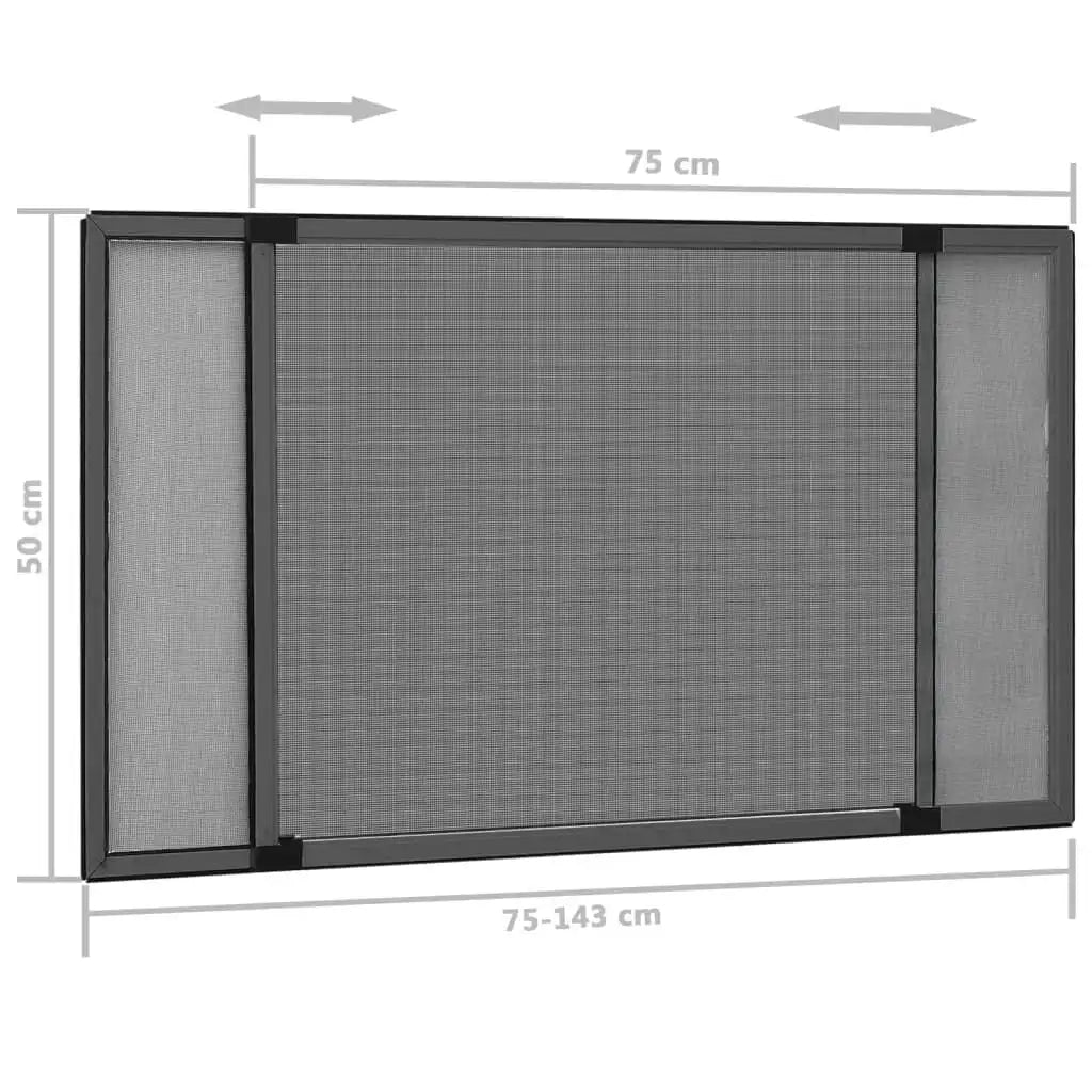 Moustiquaire Extensible pour Fenêtre vidaXL – Cadre Aluminium, (75-143)x50 cm, Sans Perçage
