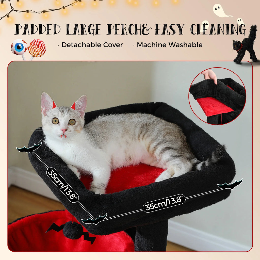 Arbre à Chat XXL Multi-Niveaux - Tour avec Griffoirs Sisal, 2 Niches, Jouets Intégrés