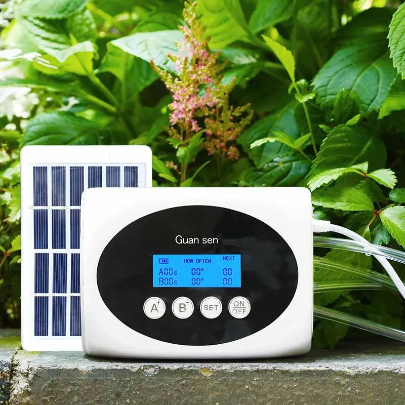 Arroseur Automatique Solaire Double Pompe – Minuterie Intelligente Goutte-à-Goutte, 10m / 15m / 20m