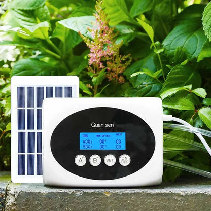 Arroseur Automatique Solaire Double Pompe – Minuterie Intelligente Goutte-à-Goutte, 10m / 15m / 20m