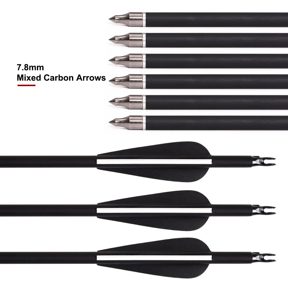 Arc Recurve Tir à l'Arc 20-50lbs Démontable avec Flèches Carbone Carquois Cible Entraînement