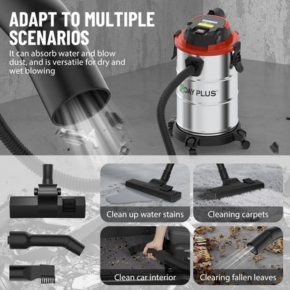 Aspirateur Eau et Poussière Industriel 20L 1200W – Fonction Soufflerie, Série Complète d'Accessoires