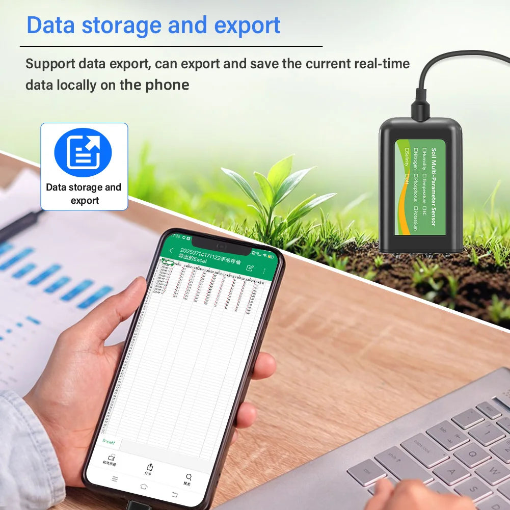 YAGO Soil Sensor 8 in 1 for Agriculture pH EC Moisture NPK Tester Android/HarmonyOS USB Smart Soil Meter for Precision Farming
