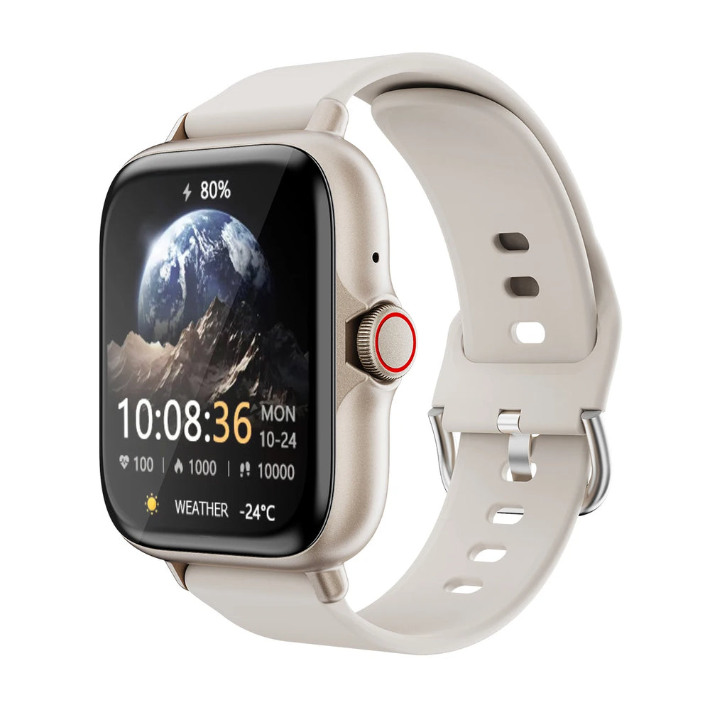 Montre connectée étanche de 1,83 pouce avec réponse aux messages et aux appels, suivi du sommeil, podomètre, notifications et fonctionnalités sportives. Compatible iPhone et Android. 