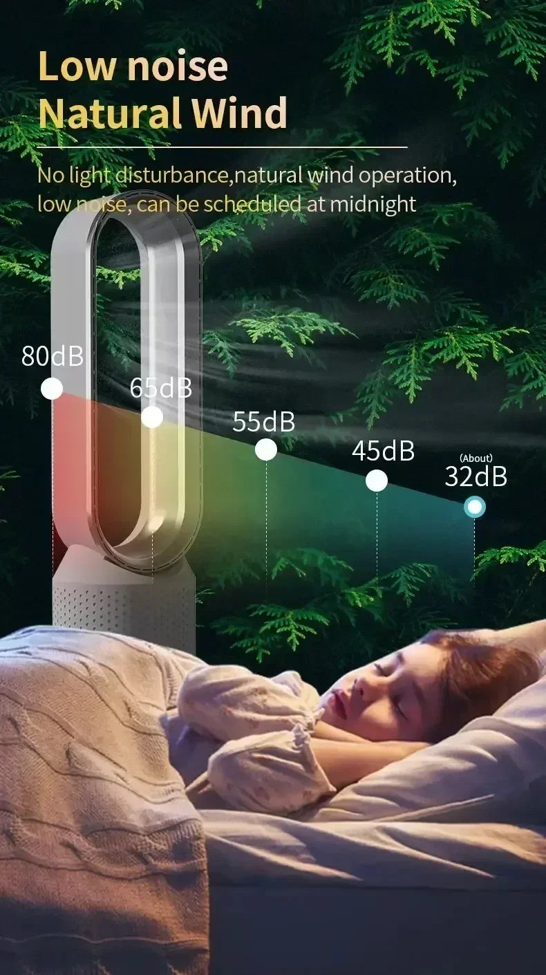 Ventilateur Colonne Sans Pale — Silencieux, Design & Sécurisé