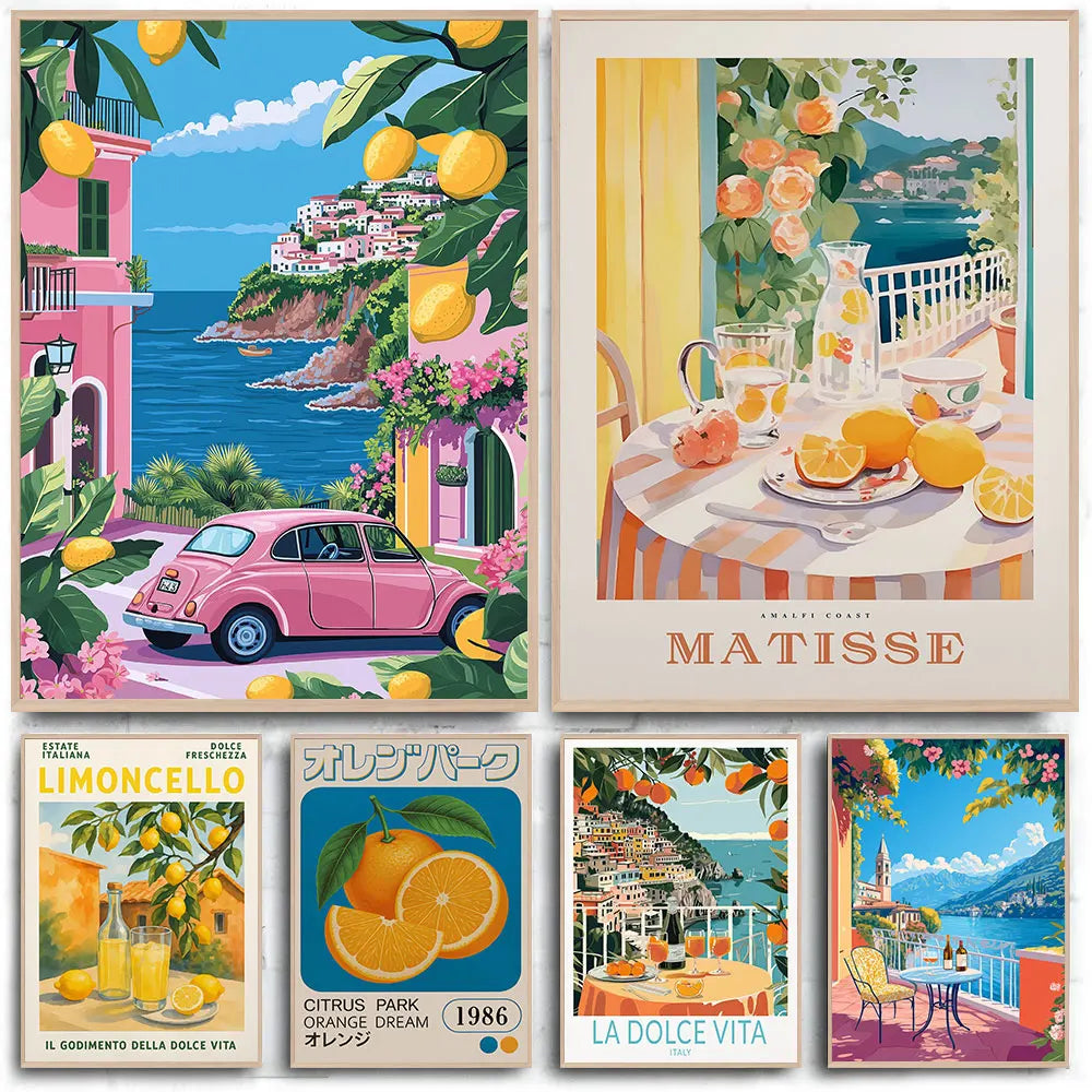 Affiche Capri Citrons La Dolce Vita