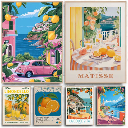Affiche Capri Citrons La Dolce Vita