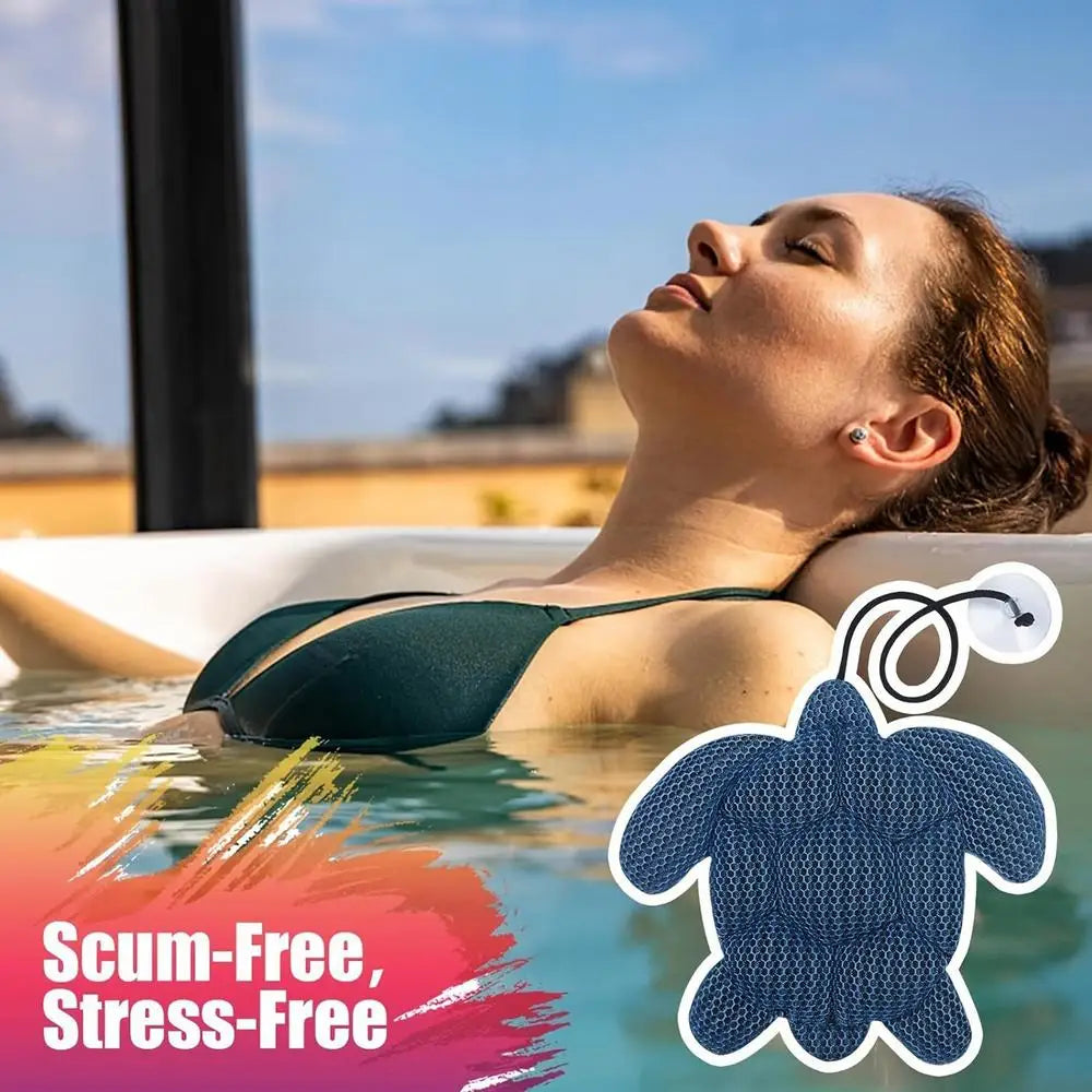 Absorbeur de Graisses Forme Tortue – Éponge Flottante pour Spa, Jacuzzi et Piscine