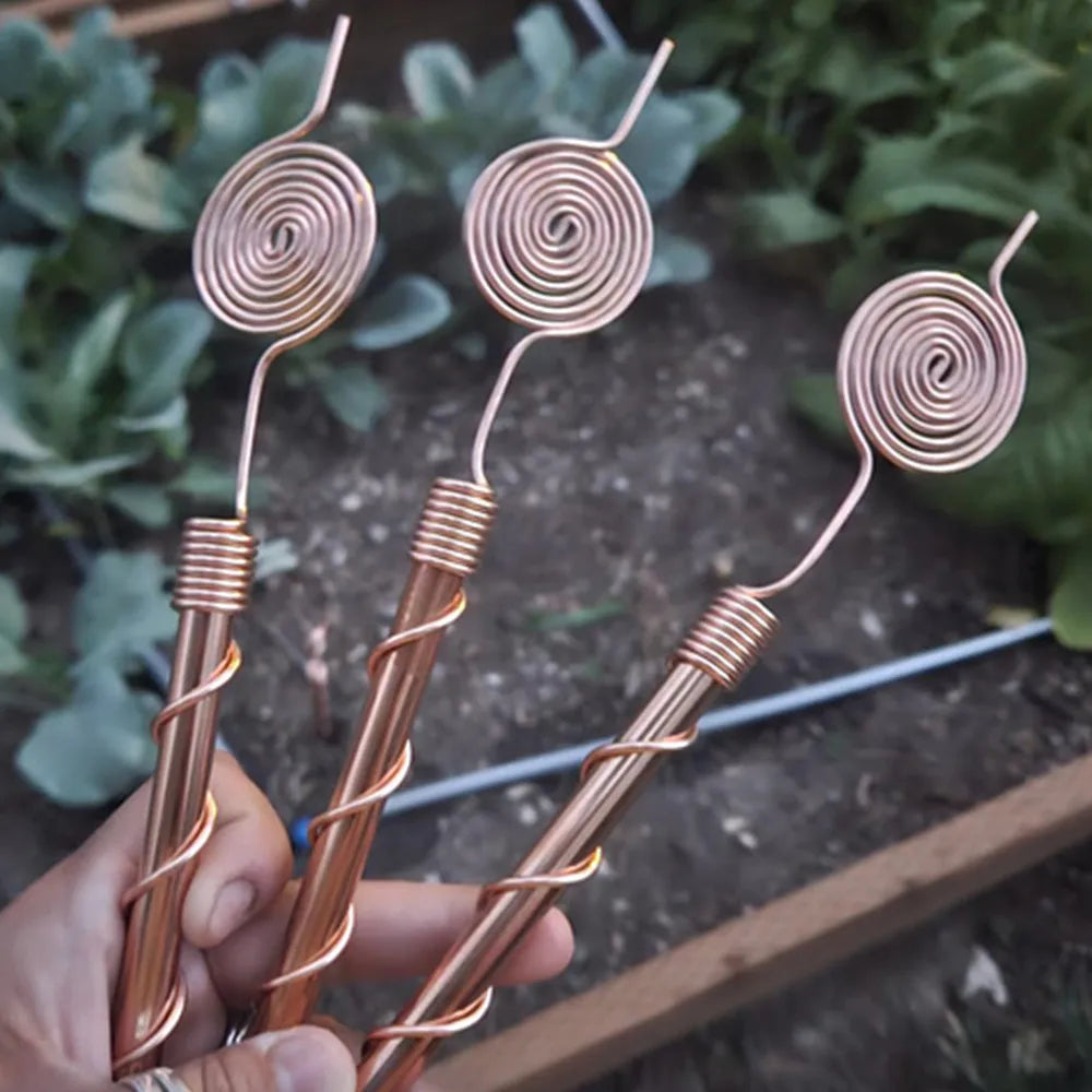 Antennes d’électroculture en cuivre pur 99,99% – Tuteurs de jardin haute performance | Éco-responsable