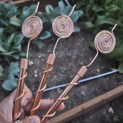 Antennes d’électroculture en cuivre pur 99,99% – Tuteurs de jardin haute performance | Éco-responsable