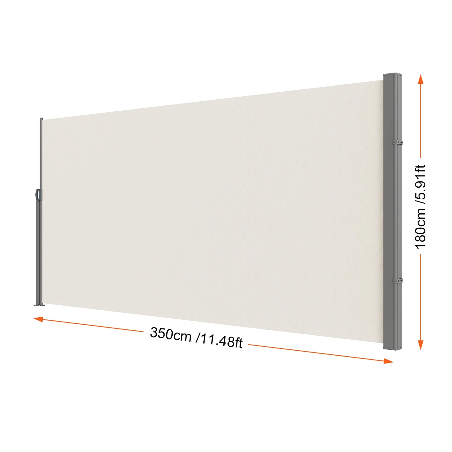 Auvent Latéral Rétractable – Brise-Vue Polyester Imperméable UV30+, Pare-Vent Extérieur