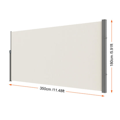 Auvent Latéral Rétractable – Brise-Vue Polyester Imperméable UV30+, Pare-Vent Extérieur