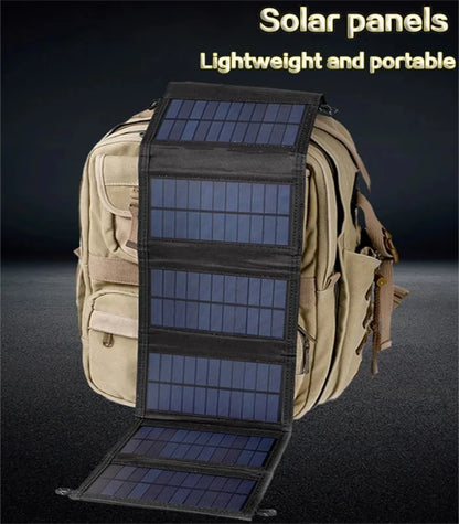 Panneau Solaire Pliable 6 Panneaux 20W – Chargeur USB 5V Portable pour Camping, Randonnée & Power Bank