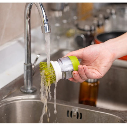 Brosse à Vaisselle avec Distributeur de Savon Intégré – Tête Remplaçable, Support Inclus