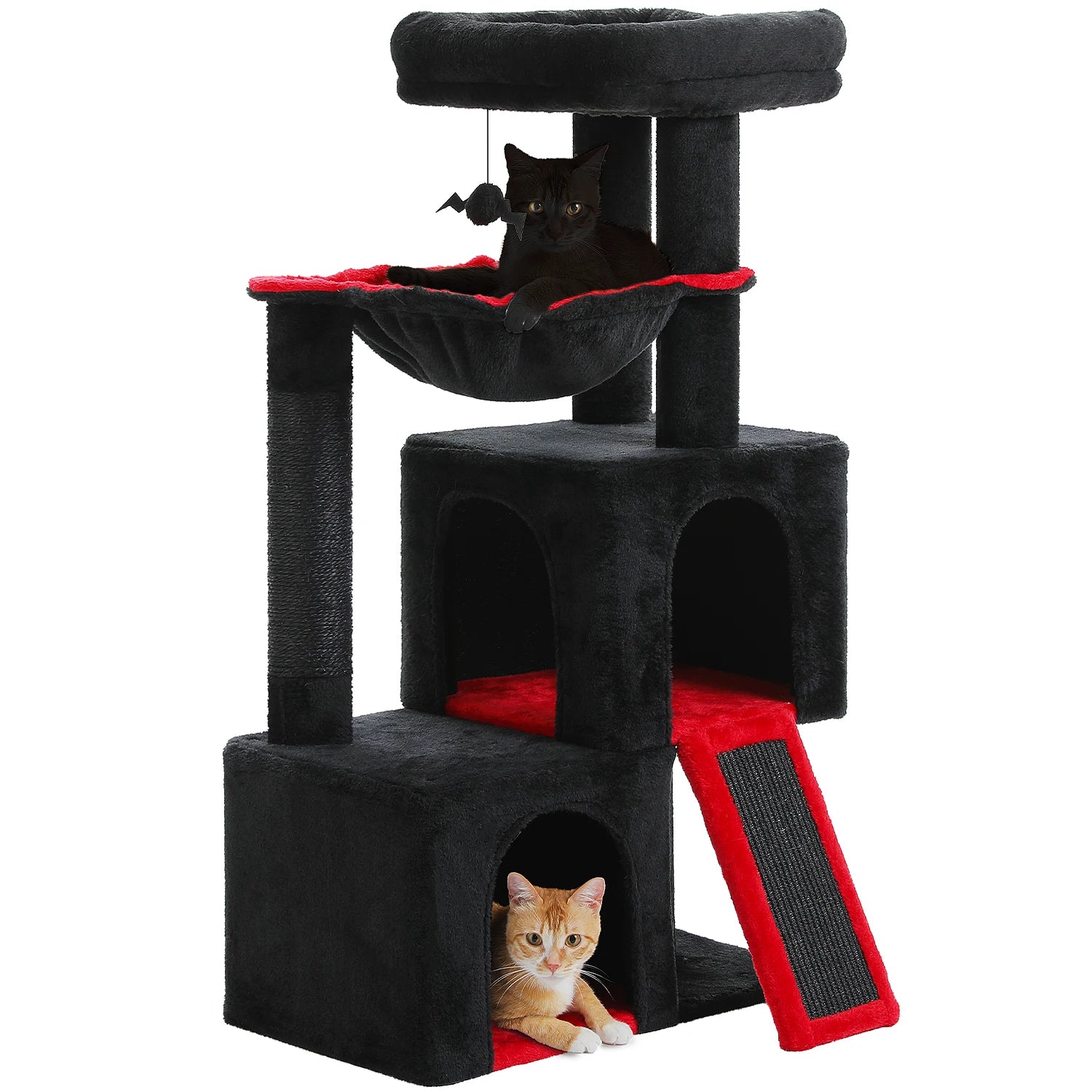 Arbre à Chat XXL Multi-Niveaux - Tour avec Griffoirs Sisal, 2 Niches, Jouets Intégrés