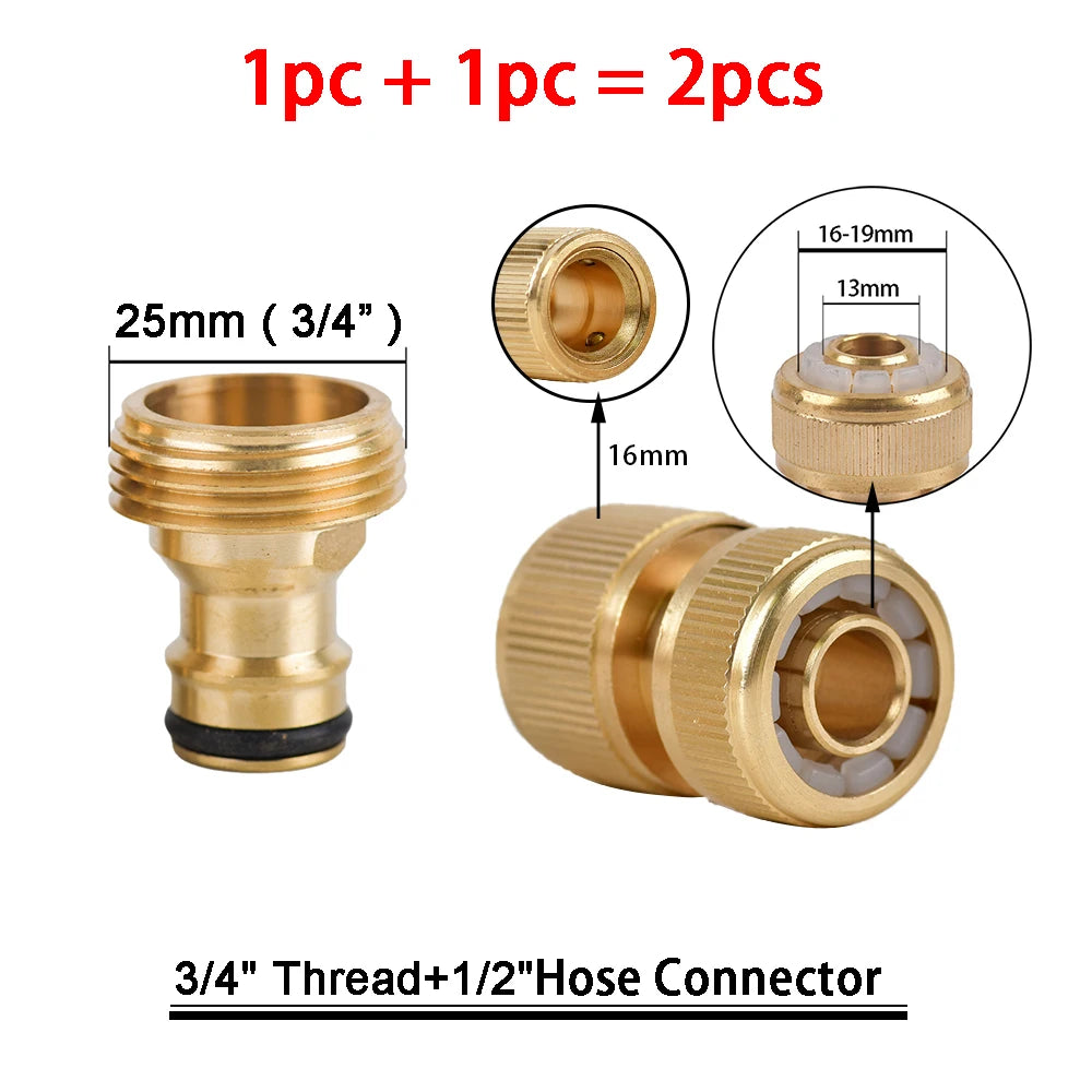 Raccords Rapides en Laiton pour Tuyau de Jardin – Filetage BSP 1/2" & 3/4" – Lot de 2 (22 Modèles)