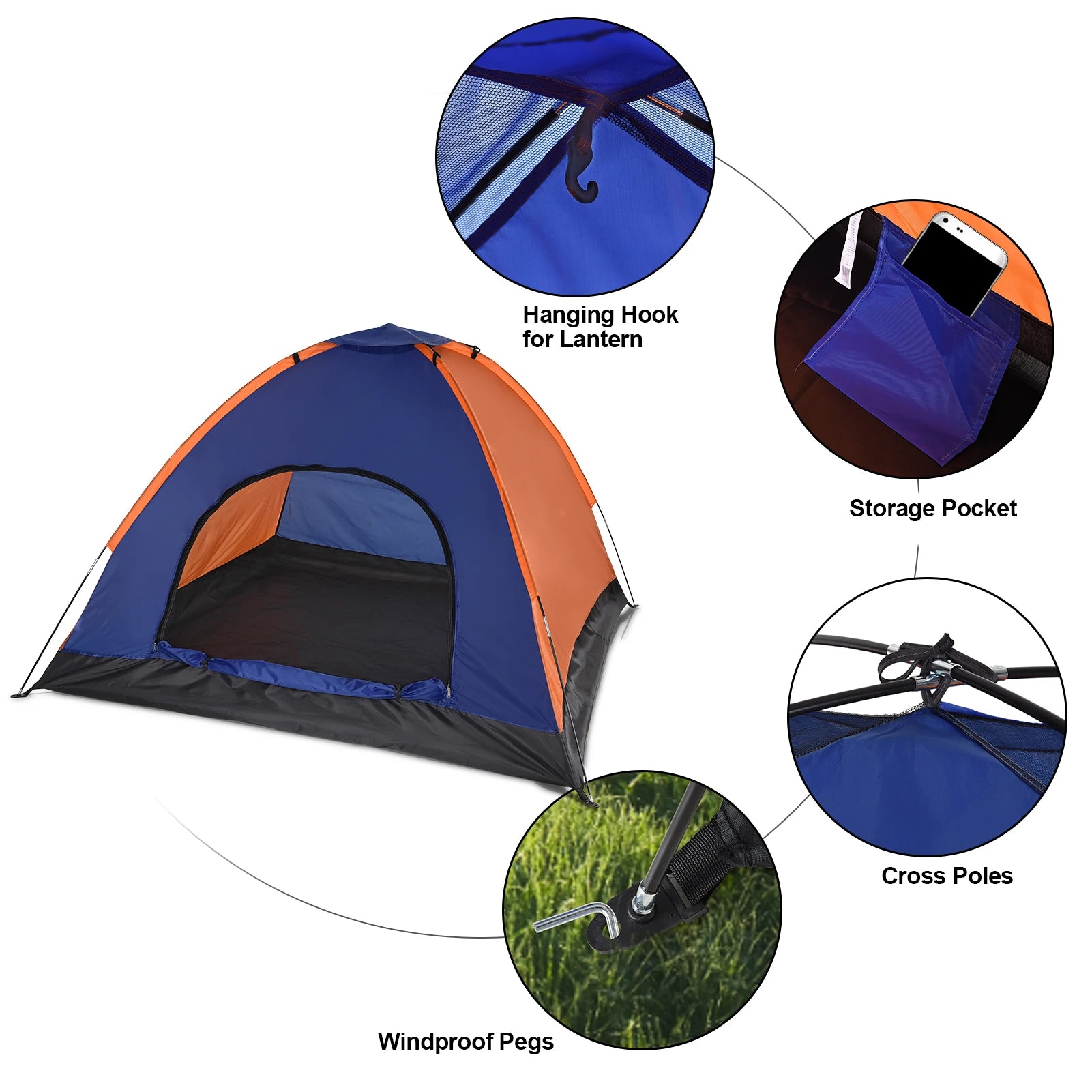 Tente de Camping TOMSHOO 3-4 Personnes - Légère 1,47kg Imperméable - APPRO-DISTRI