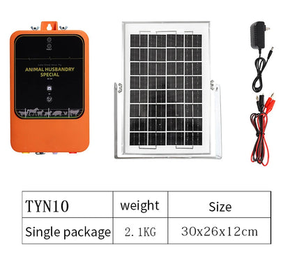 Électificateur de clôture électrique solaire 10 km – 12KV, 1.2J, Batterie 6Ah | Prise EU/US