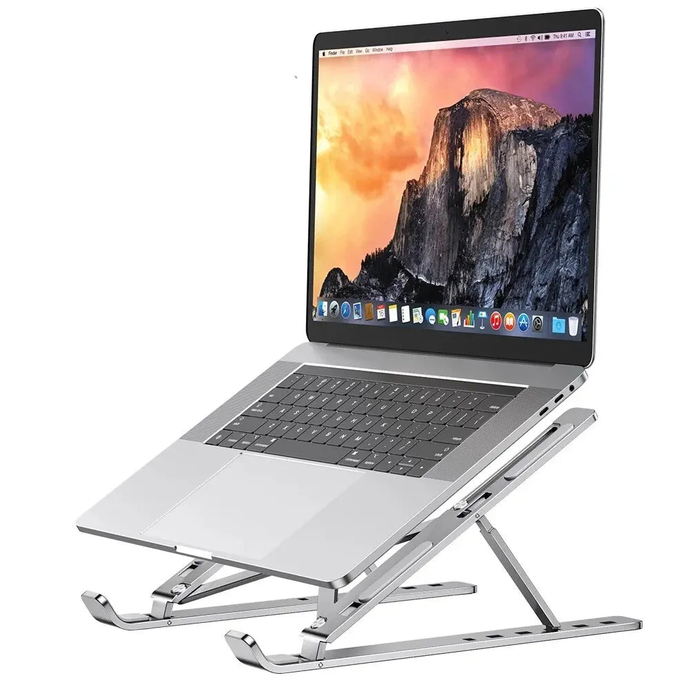 Support Ordinateur Portable Aluminium Pliable - Réglable MacBook PC Ergonomique - APPRO-DISTRI