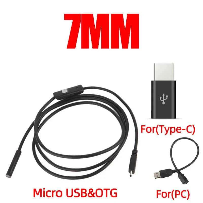 Caméra Endoscope USB Android – IP67, 6 LED, Flexible, Ø5.5mm ou 7mm