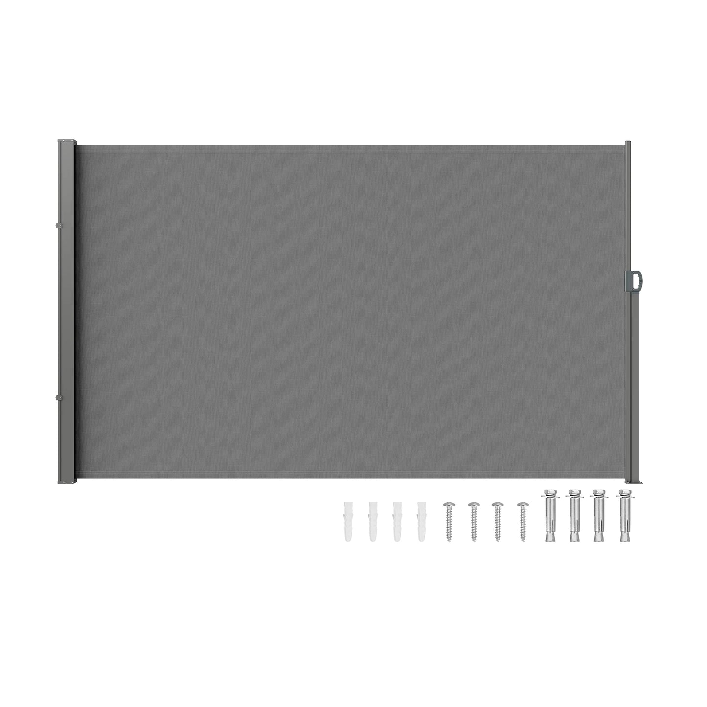 Auvent Latéral Rétractable – Brise-Vue Polyester Imperméable UV30+, Pare-Vent Extérieur