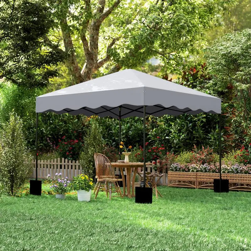 Gazebo Pop-Up 3x3m Hauteur Réglable – Tente de Jardin Oxford UPF50+ avec Sac de Transport | Gris Clair