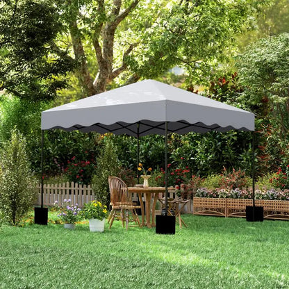 Gazebo Pop-Up 3x3m Hauteur Réglable – Tente de Jardin Oxford UPF50+ avec Sac de Transport | Gris Clair