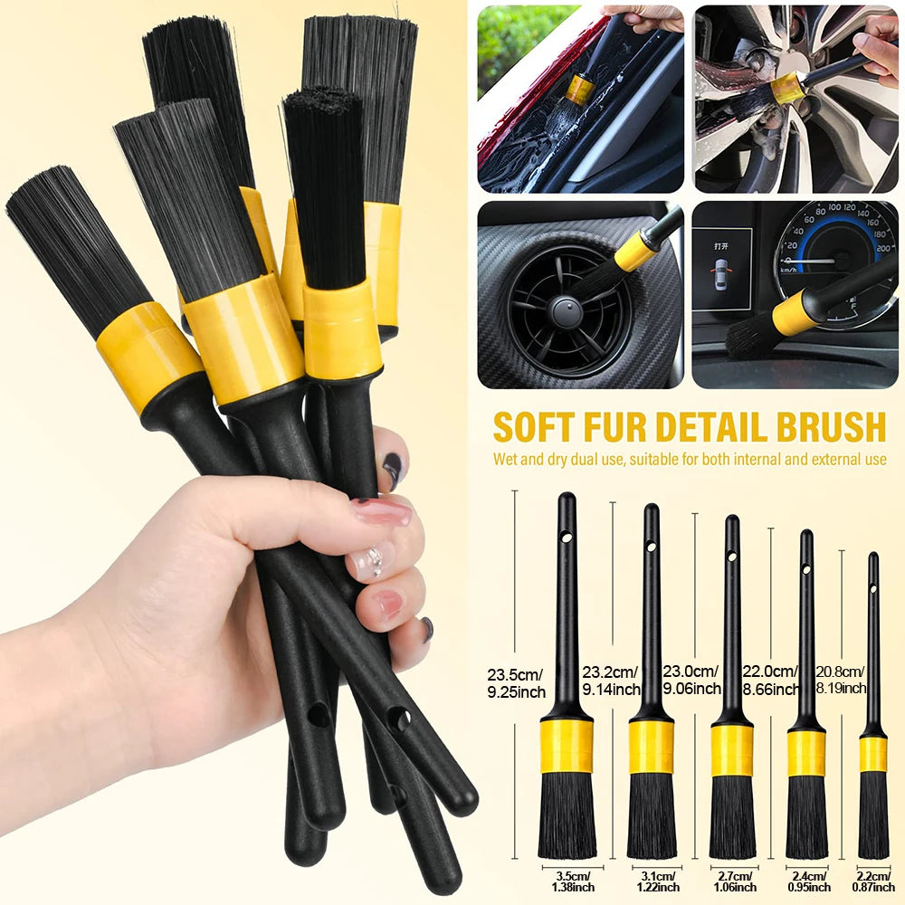 Kit de Nettoyage Auto Professionnel 20 Pièces - Brosses et Accessoires