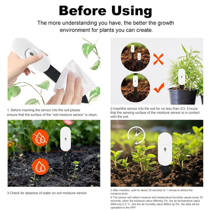 Capteur d'Humidité du Sol ZigBee Tuya – Température & Humidité | Jardin Connecté