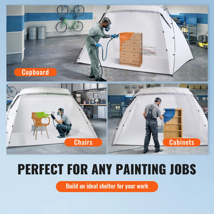 Cabine de Peinture Portable SucceBuy – Tente Pliable Oxford 210D, 2 Tailles, Film Protecteur Inclus