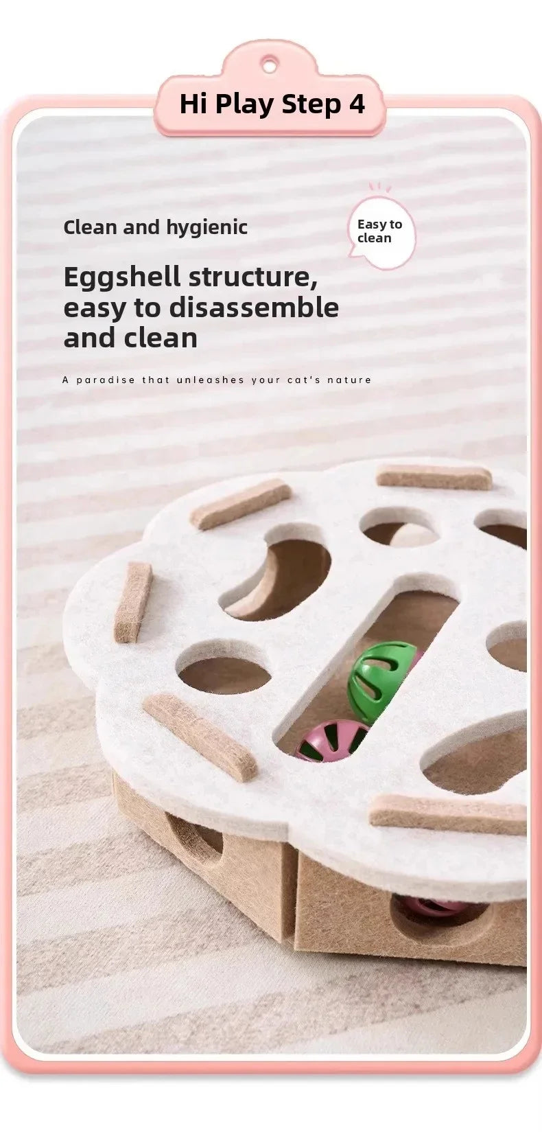 Jouet Puzzle pour Chat en Feutre - Boîte d'Exercice avec Balle Chasse Intérieur