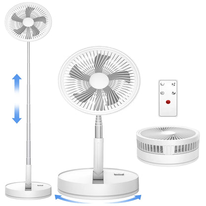 Ventilateur de bureau télescopique pliant – Batterie 7200 mAh, USB-C, Télécommande